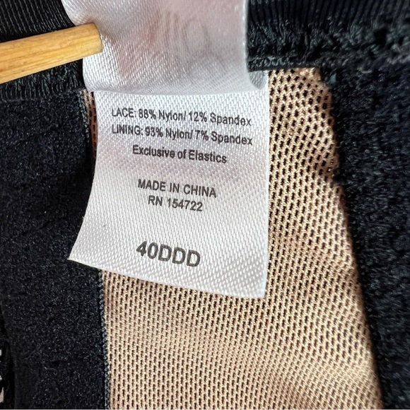 Camio Mio Black Lace Underwire Bra 40DDD NEW With Tags - Picture 5 of 12